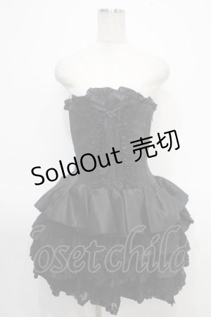 画像: ATELIER PIERROT / mini corset one piece  黒 Y-25-05-05-065-EL-SK-SZ-ZY