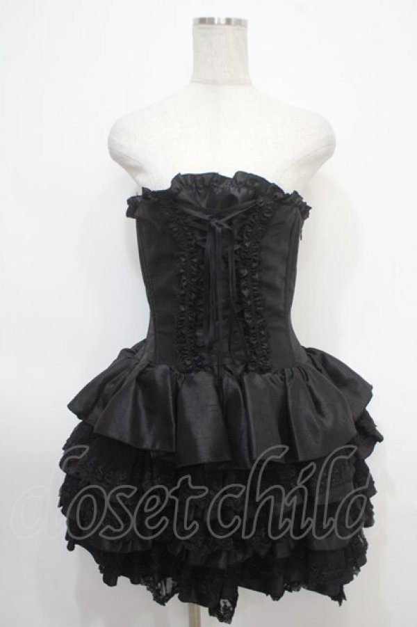 画像1: ATELIER PIERROT / mini corset one piece  黒 Y-25-05-05-065-EL-SK-SZ-ZY (1)