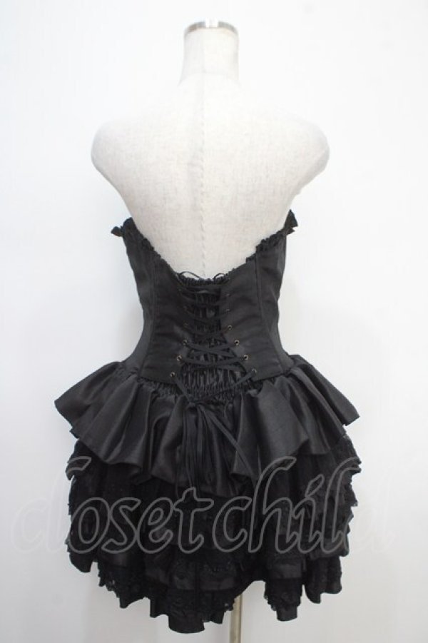 画像2: ATELIER PIERROT / mini corset one piece  黒 Y-25-05-05-065-EL-SK-SZ-ZY (2)