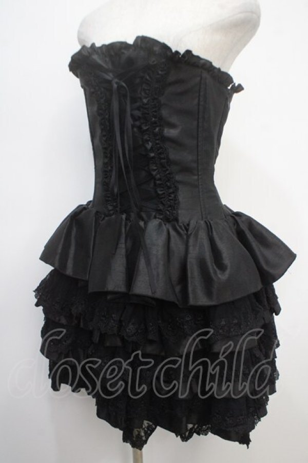 画像3: ATELIER PIERROT / mini corset one piece  黒 Y-25-05-05-065-EL-SK-SZ-ZY (3)