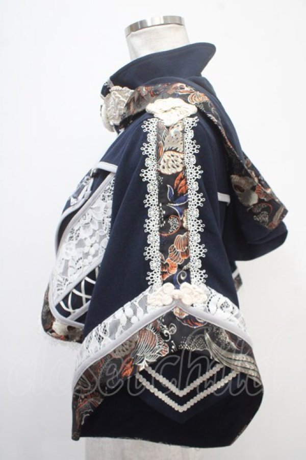 画像4: Ozz oneste / 巫祭神装ショートパーカー  紺 Y-25-05-05-068-OO-TO-SZ-ZY (4)
