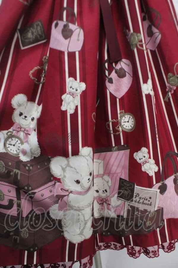 画像4: Angelic Pretty / Travelくまちゃん襟付きジャンパースカート  アカ Y-25-05-05-081-AP-OP-SZ-ZY (4)