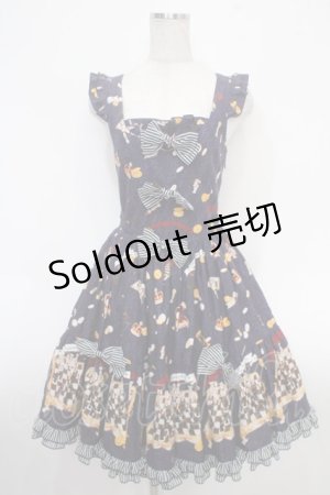 画像: metamorphose / Nostalgic chessboardハイウエストジャンパースカート  紺 Y-25-05-05-083-ME-OP-SZ-ZY