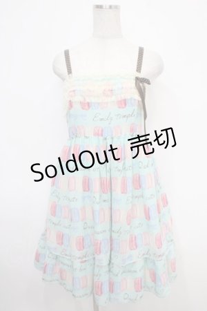 画像: Emily Temple cute / マカロンプリントノースリーブワンピース  サックス Y-25-05-05-095-ET-OP-SZ-ZY