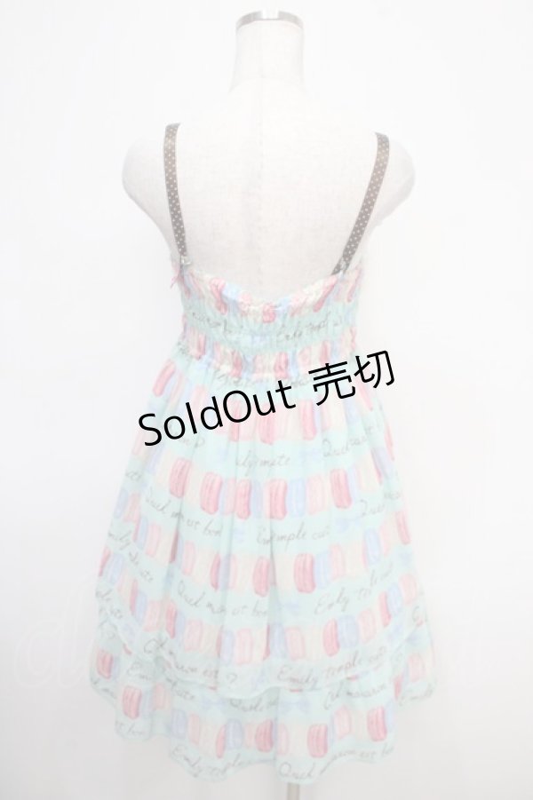 画像2: Emily Temple cute / マカロンプリントノースリーブワンピース  サックス Y-25-05-05-095-ET-OP-SZ-ZY (2)