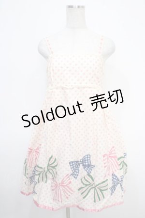 画像: Emily Temple cute / 水玉＆リボンプリントノースリーブワンピース  ピンク Y-25-05-05-098-ET-OP-SZ-ZY
