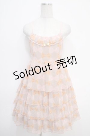 画像: Emily Temple cute / フィフィリボンプリントキャミソールワンピース  ピンク Y-25-05-05-104-ET-OP-SZ-ZY