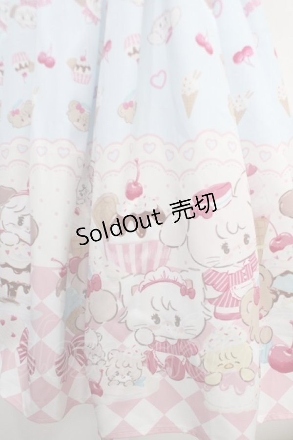 画像4: axes femme Kawaii / mikko illustration × axes femme Kawaii ダイナーカフェワンピース M サックス Y-25-05-05-111-AX-OP-SZ-ZT065 (4)