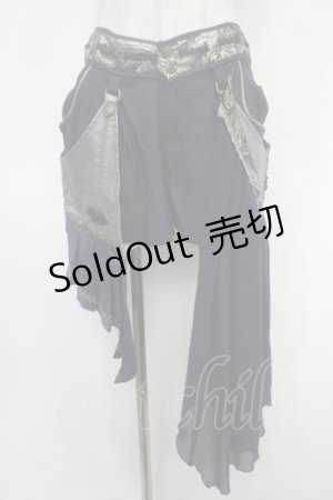 画像: Ozz oneste / 和チャイナショートパンツ  紺 Y-25-05-05-119-OO-PA-SZ-ZY