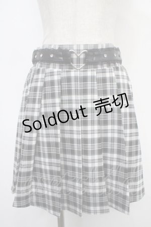 画像: Ank Rouge / ハートベルトプリーツスカート M チェック Y-25-05-05-124-CA-SK-SZ-ZY