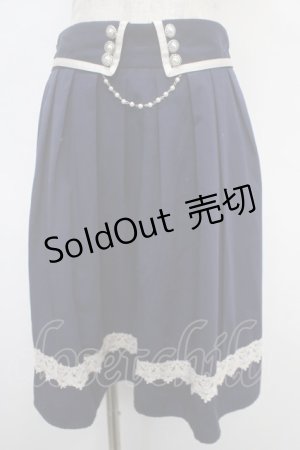 画像: axes femme / パールデザインスカート  紺 Y-25-05-05-126-AX-SK-SZ-ZY
