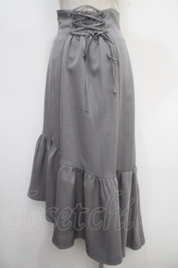 画像2: axes femme POETIQUE / 前フリルスカート  グレー Y-25-05-05-127-AX-SK-SZ-ZY (2)