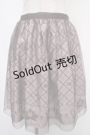 画像: axes femme POETIQUE / チュール重ねねこ柄スカート ピンク  Y-25-05-05-132-AX-SK-SZ-ZT184