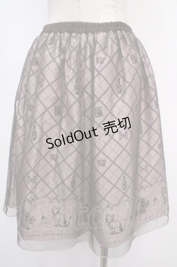 画像2: axes femme POETIQUE / チュール重ねねこ柄スカート ピンク  Y-25-05-05-132-AX-SK-SZ-ZT184 (2)