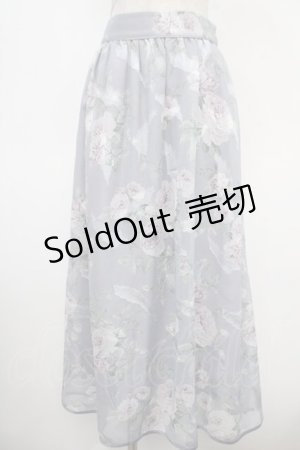 画像: axes femme / 花柄シアージャカードスカート  ラベンダー Y-25-05-05-156-AX-SK-SZ-ZY