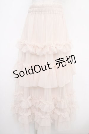画像: axes femme / フリルチュールティアードスカート  生成り Y-25-05-05-158-AX-SK-SZ-ZY