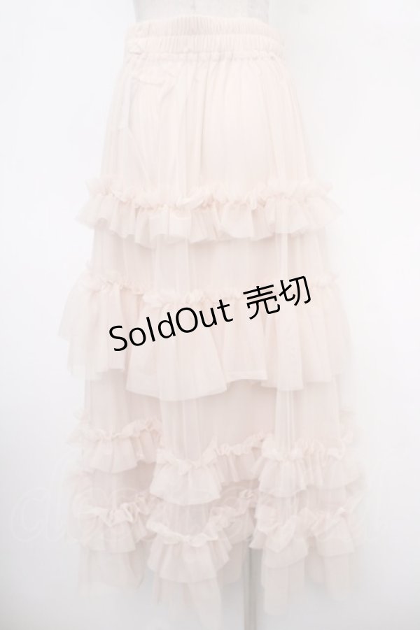画像2: axes femme / フリルチュールティアードスカート  生成り Y-25-05-05-158-AX-SK-SZ-ZY (2)