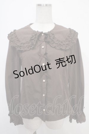 画像: axes femme kawaii / 丸襟コットンブラウス M 茶 Y-25-05-05-021-AX-BL-SZ-ZY