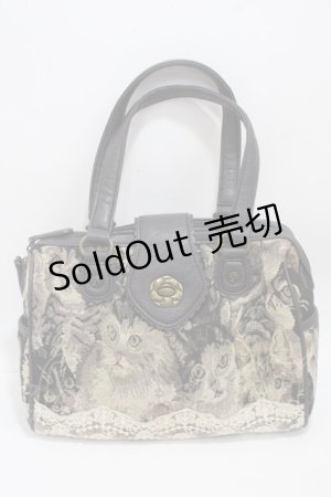 画像: axes femme / 猫柄ゴブランバッグ  茶 Y-25-05-05-003-AX-SK-SZ-ZY