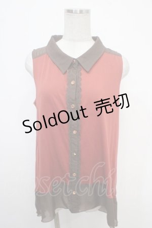 画像: axes femme / シースルーノースリーブブラウス M オレンジ Y-25-05-05-028-AX-BL-SZ-ZY