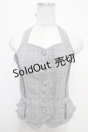 画像: axes femme POETIQUE / BACHフリルホルターベスト  グレー Y-25-05-05-030-AX-TO-SZ-ZY
