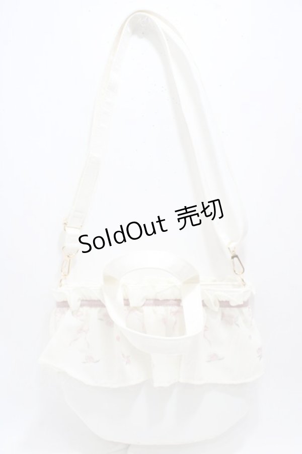 画像2: Maison de FLEUR / ローズリボン刺繍2Wayトートバッグ F アイボリー Y-25-05-08-055-LO-BG-SZ-ZY (2)