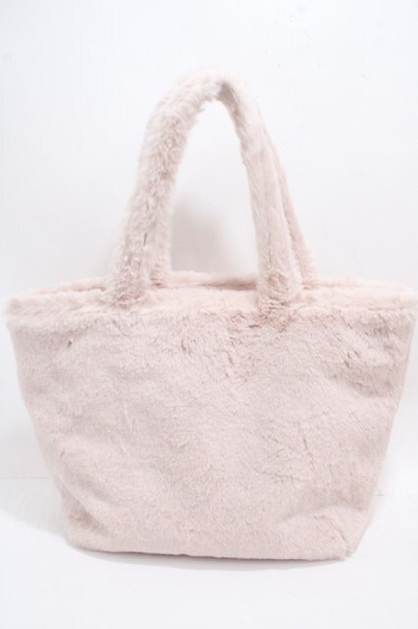 画像2: Maison de FLEUR / ファーパールビジュートートバッグ F ピンク Y-25-05-08-056-LO-BG-SZ-ZY (2)