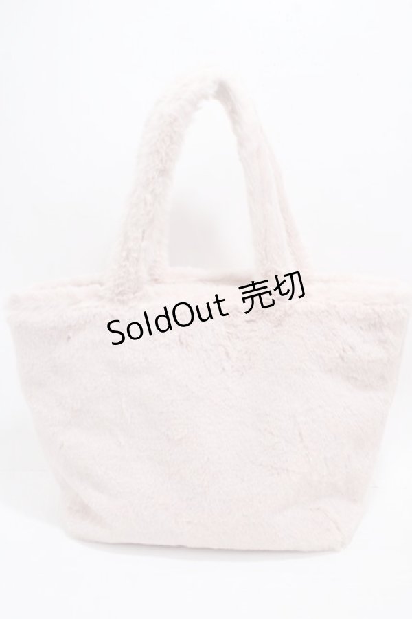 画像2: Maison de FLEUR / ファーパールビジュートートバッグ F ピンク Y-25-05-08-056-LO-BG-SZ-ZT308 (2)