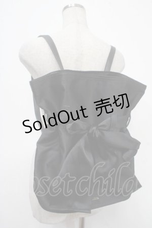 画像: Maison de FLEUR / Liane 巾着リボンリュック F 黒 Y-25-05-08-060-LO-BG-SZ-ZY