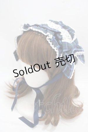 画像: axes femme kawaii / タータンチェックヘッドドレス  紺 Y-25-05-08-072-AX-AC-SZ-ZY