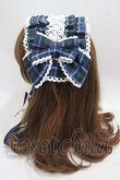 画像2: axes femme kawaii / タータンチェックヘッドドレス  紺 Y-25-05-08-072-AX-AC-SZ-ZY (2)