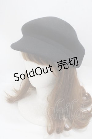 画像: axes femme / フェルトキャスケット  黒 Y-25-05-08-080-AX-AC-SZ-ZY