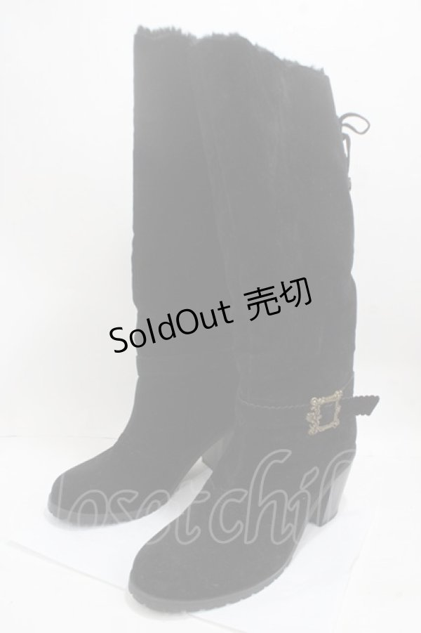 画像1: axes femme / ファー折り返し3Wayブーツ L 黒 Y-25-05-08-085-AX-SH-SZ-ZY (1)