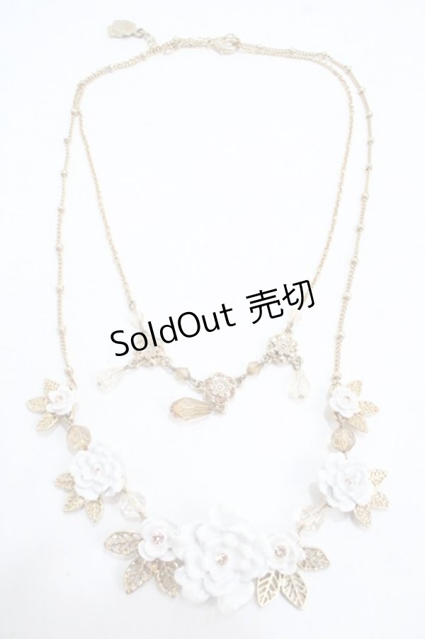 画像1: axes femme / ローズ2連ネックレス  ゴールド Y-25-05-08-018-AX-AC-SZ-ZY (1)