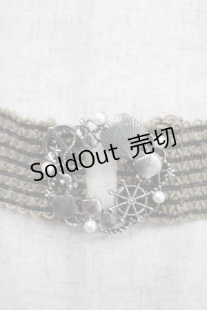 画像: axes femme / 碇モチーフゴムベルト  シルバー Y-25-05-08-034-AX-BL-SZ-ZY