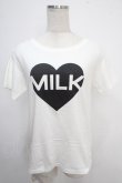 画像1: MILK / ハート MILK T  オフ×ブラック Y-25-05-10-048-ML-TO-SZ-ZY (1)