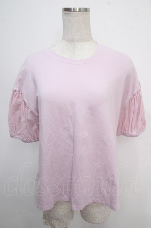 画像1: Jane Marple / オーガンジースリーブのTシャツ  ラベンダー Y-25-05-10-055-JM-TO-SZ-ZY (1)
