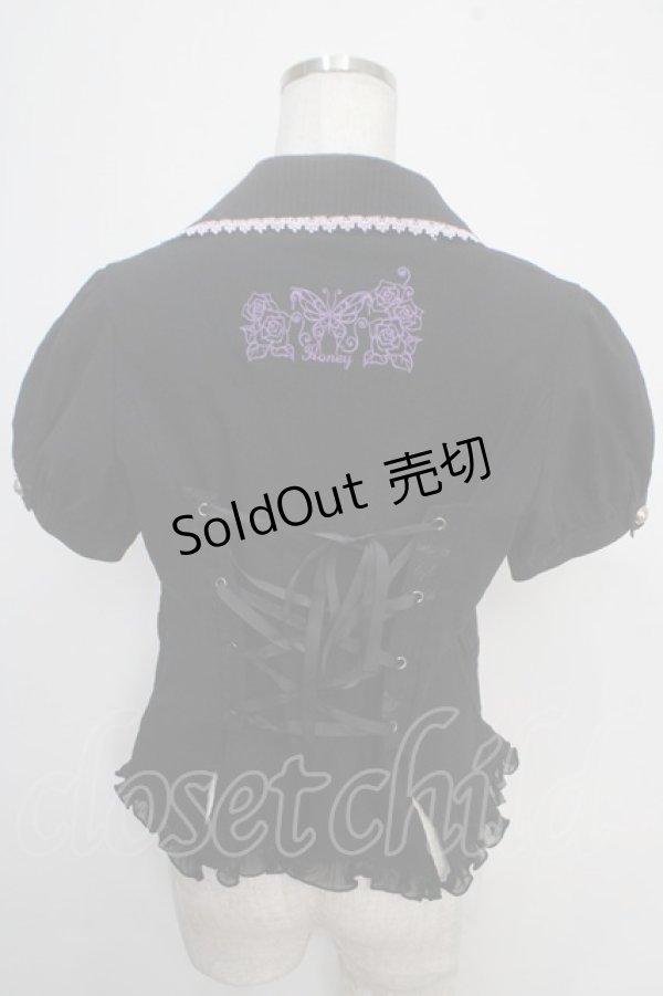画像2: HONEY / 薔薇牡丹ジャケット  黒 Y-25-05-10-060-HN-TS-SZ-ZY (2)