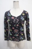 画像1: HYSTERIC GLAMOUR / フルーツプリントT  黒 Y-25-05-10-087-PU-TO-SZ-ZY (1)