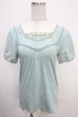画像1: axes femme / バラｘ蝶半袖プルオーバー M サックス Y-25-05-10-011-AX-TO-SZ-ZY (1)