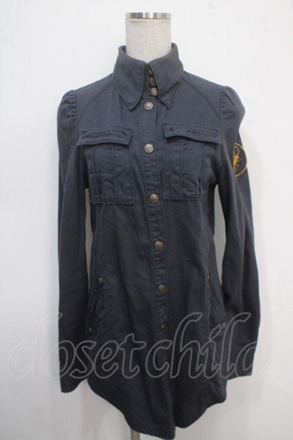 画像1: HYSTERIC GLAMOUR / ミリタリーシャツ  グレー Y-25-05-10-088-PU-TO-SZ-ZY (1)
