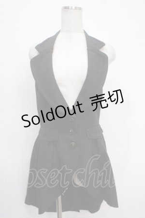 画像: axes femme POETIQUE / ホルターロングベスト  黒 Y-25-05-10-092-AX-TO-SZ-ZY