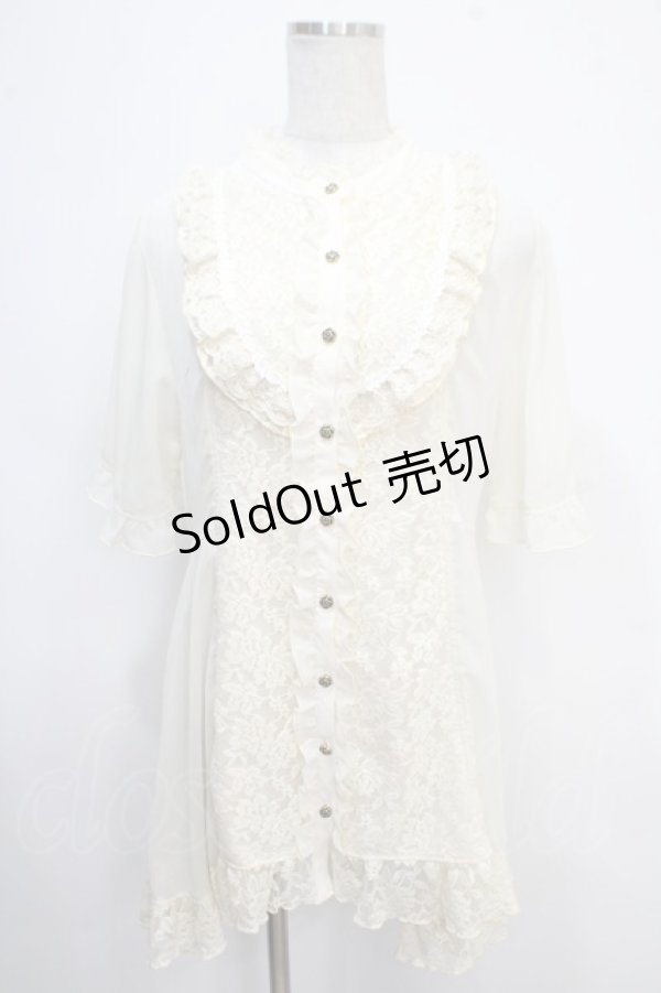 画像1: axes femme / バラレースチュニックブラウス F 生成り Y-25-05-10-096-AX-BL-SZ-ZY (1)