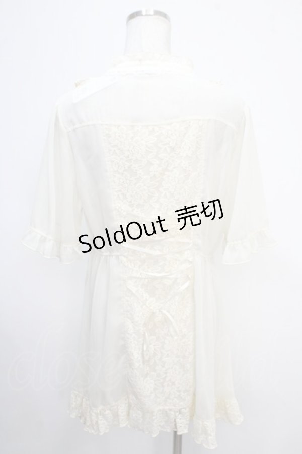画像2: axes femme / バラレースチュニックブラウス F 生成り Y-25-05-10-096-AX-BL-SZ-ZY (2)