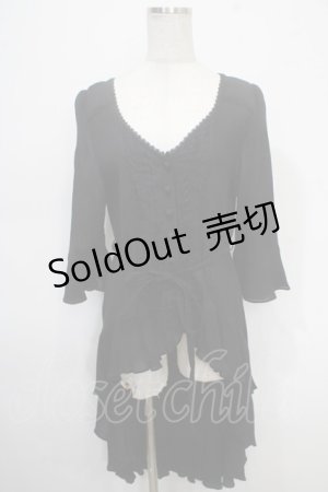 画像: axes femme / ベルト付イレヘムカーデ M 黒 Y-25-05-10-097-AX-TO-SZ-ZY