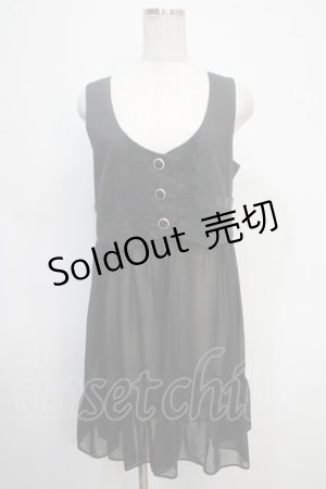 画像: axes femme POETIQUE / ロング丈シフォンベスト M 黒 Y-25-05-10-103-AX-TO-SZ-ZY