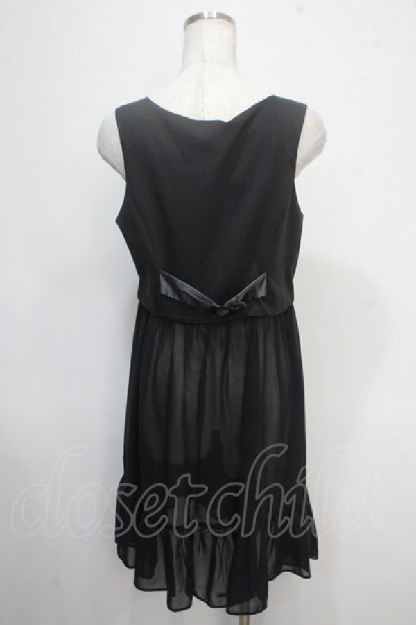 画像2: axes femme POETIQUE / ロング丈シフォンベスト M 黒 Y-25-05-10-103-AX-TO-SZ-ZY (2)