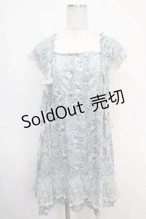 画像: axes femme / ぼかし花柄ワンピース M グリーン Y-25-05-10-105-AX-OP-SZ-ZY