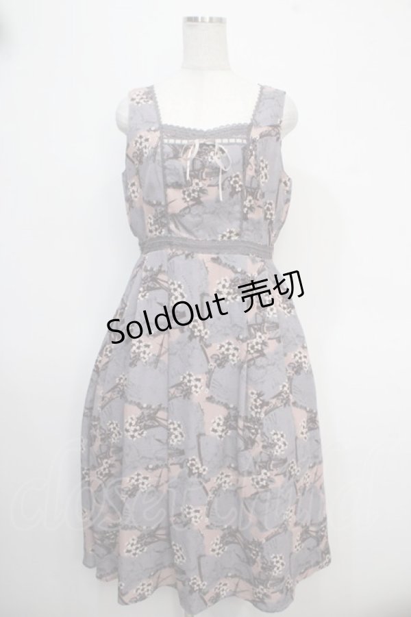 画像1: axes femme / ヴィンテージマップ柄ワンピ M ラベンダー Y-25-05-10-110-AX-OP-SZ-ZI (1)