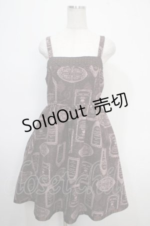 画像: axes femme / アンティークラベルptワンピース M ワイン Y-25-05-10-111-AX-OP-SZ-ZY